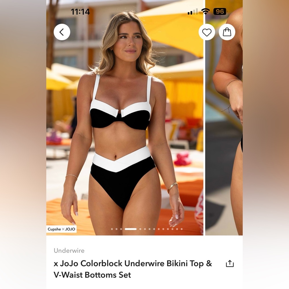 CupShe BRAND NEW black and white womens swim suit